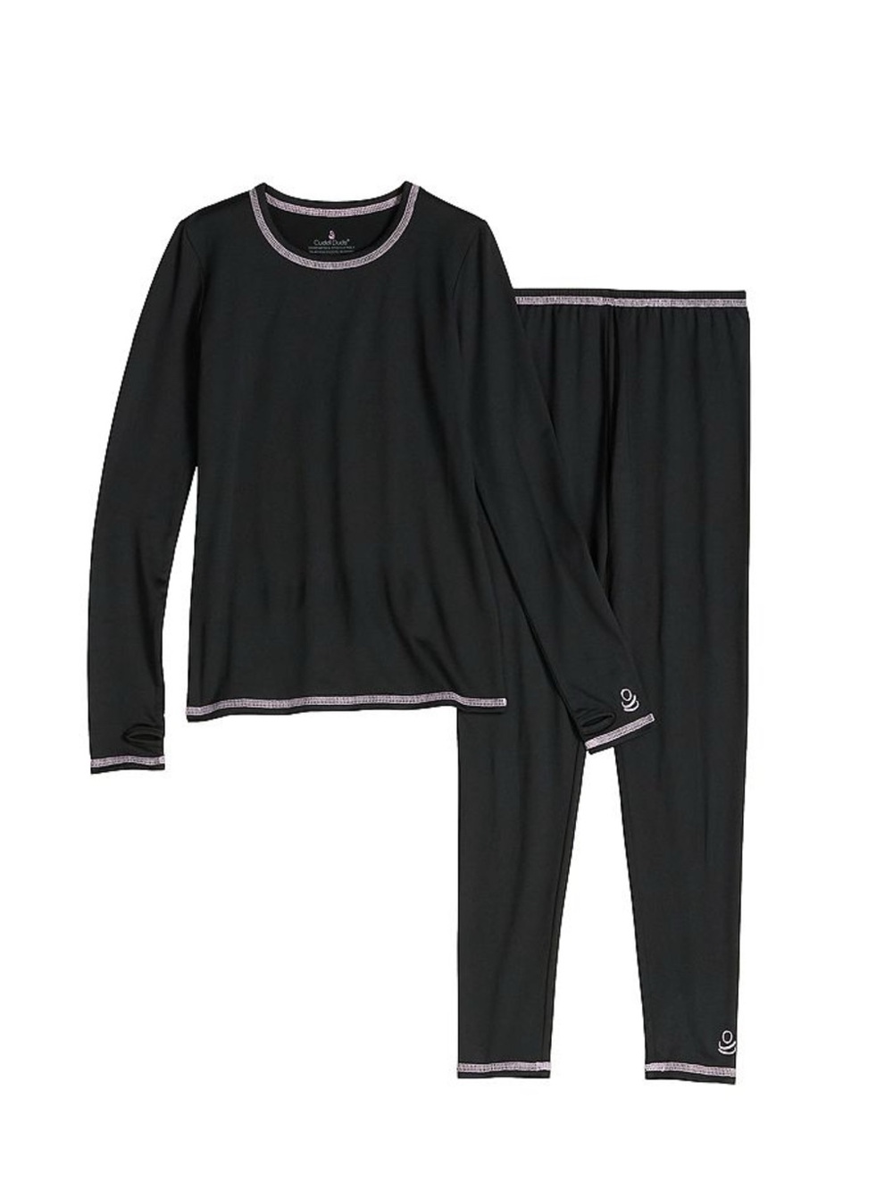 Cuddl Duds girls Black 2 pc base layer set size 4/5